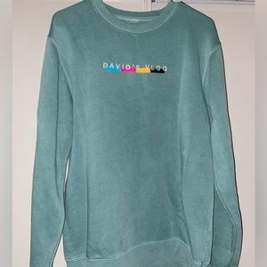 Teal “David’s Vlog” Crewneck